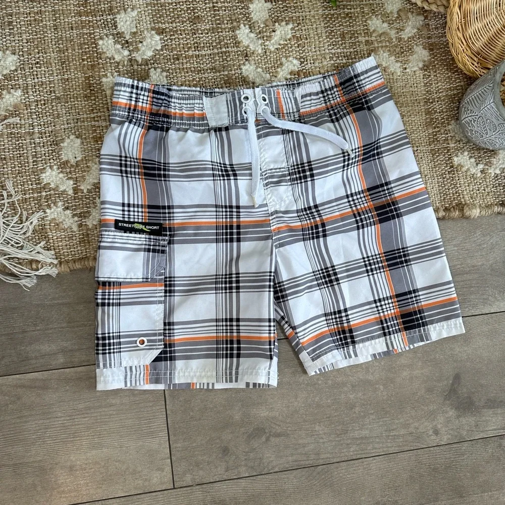 Sunproof by Weatherproof Boys Plaid Surf Swim Trunks Swim Shorts Size 5/6
